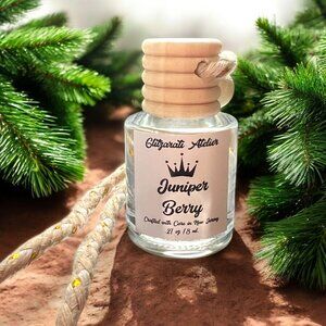 Juniper Berry Scented Glass Hanging Car Oil Diffuser Freshener 8ml